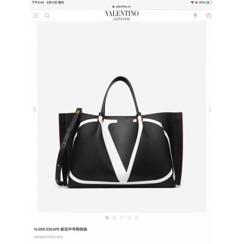 VALENTINO Bolso tote de cuero original 9055 negro