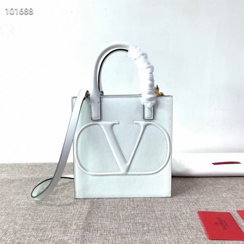 VALENTINO Bolso tote de cuero original V2022 blanco