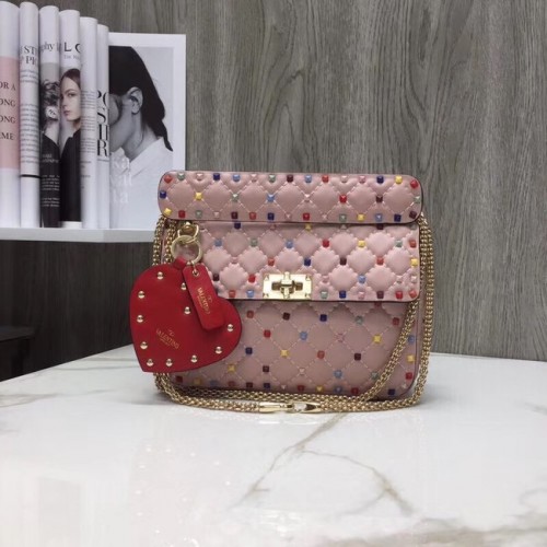 VALENTINO Bolso bandolera de piel acolchada A45276 rosa