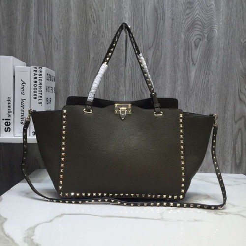 VALENTINO Bolso tote grande Rockstud 0973 Caqui