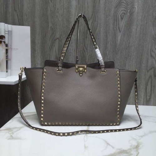 VALENTINO Bolso tote grande Rockstud 0973 gris