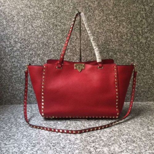 VALENTINO Bolso tote grande Rockstud 0973 rojo