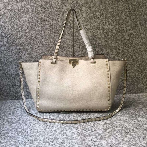 VALENTINO Bolso tote grande Rockstud 0973 blanco