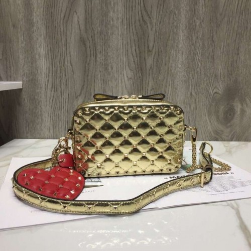 VALENTINO Bandolera de piel para cámara Rockstud 57367 dorado