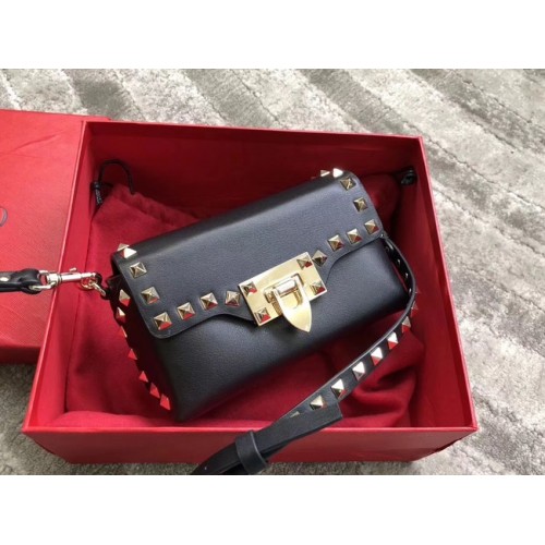 VALENTINO Bandolera Rockstud de piel 04235 negro