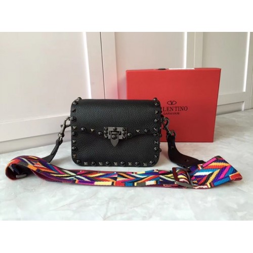 VALENTINO Bolso bandolera de piel Rockstud B50055 negro