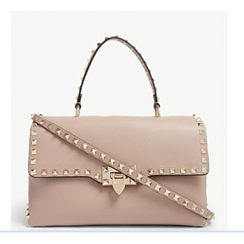 VALENTINO Bolso tote Rockstud de piel V0094 ROSA