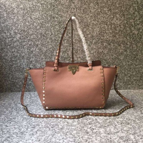 VALENTINO Bolso tote mediano Rockstud 0972 rosa