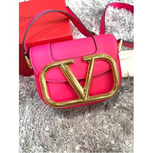 VALENTINO Bolso de hombro Supervee Original en piel NL076 Rosa