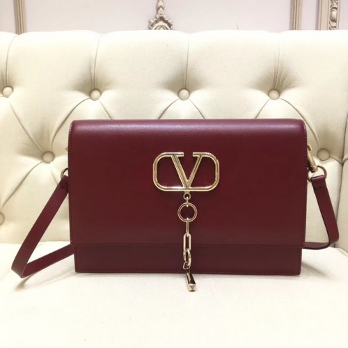 VALENTINO VLOCK Original bandolera de piel 0909 Burdeos