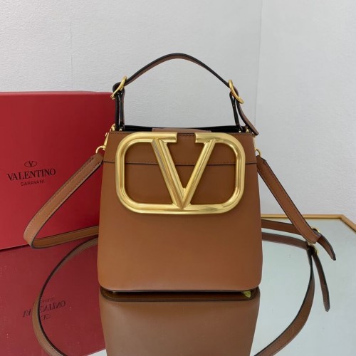 VALENTINO bolso de piel de becerro V0754 marrón