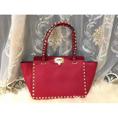 Bolso tote mediano Valentino Garavani Rockstud VO0812T Rojo