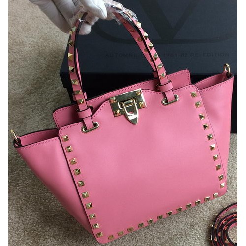 Valentino Garavani Rockstud mini Bolso Tote Original Cuero VG1918 Rosa