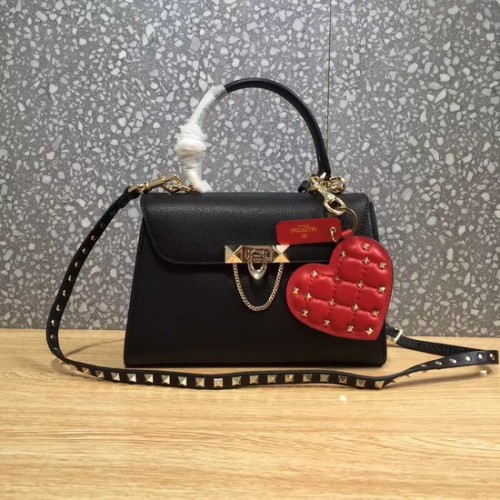 Bolso tote de cuero original Valentino 0065 negro
