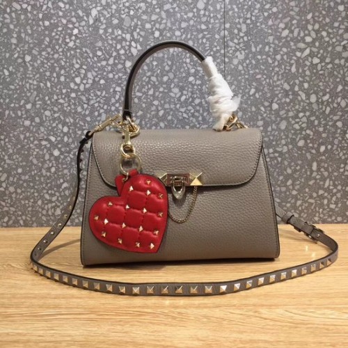 Bolso tote de cuero Valentino Original 0065 gris