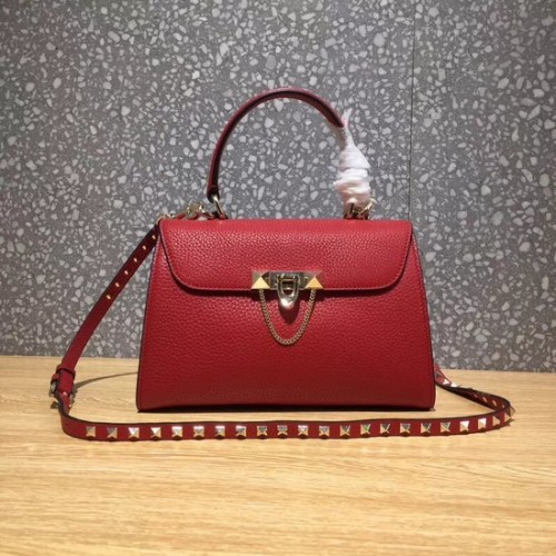 Bolso tote de cuero original Valentino 0065 rojo