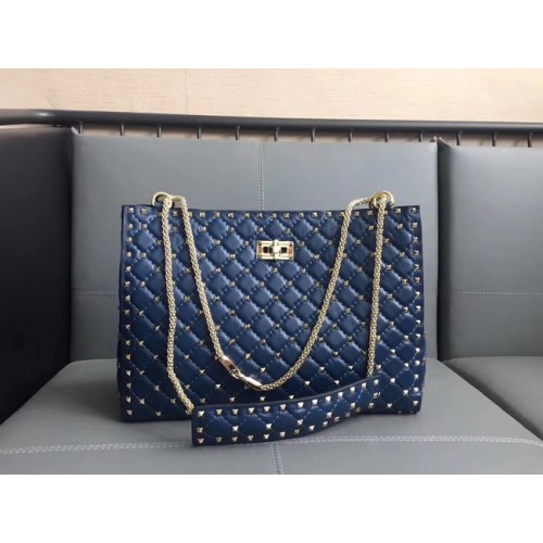 Bolso de compras Valentino Starry Series Original piel de oveja 0346 azul