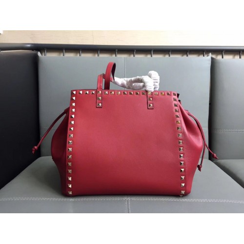 Bolso Tote Valentino Cuero Original 76366 Rojo