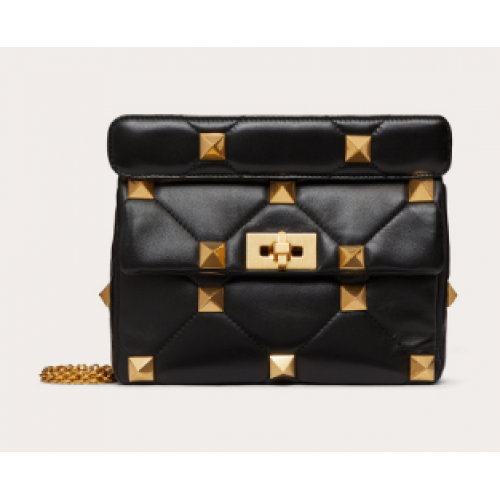 Valentino mediano Garavani Roman Stud V2060 negro