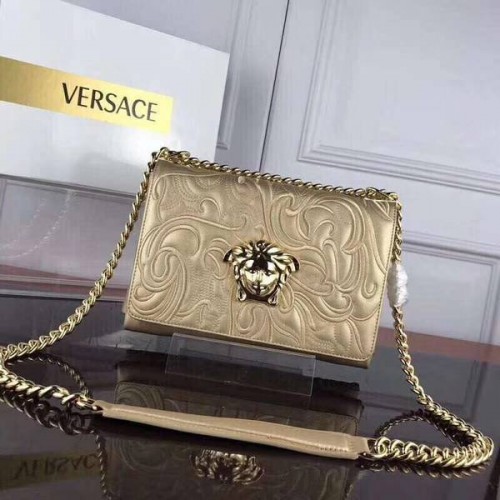 Versace Bandolera de piel de becerro VS178 Oro