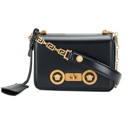 Versace Bandolera de piel de becerro VS199 Negro