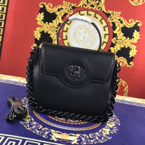 Versace Original bolso mediano de piel de becerro FS1041-1 negro
