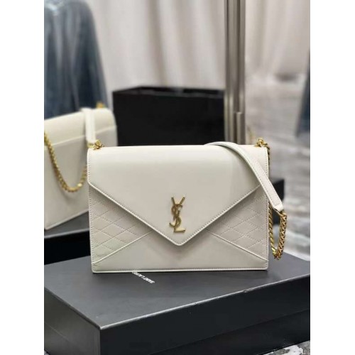 YSL BOLSO GABY CON CADENA EN PIEL DE CORDERO VINTAGE 668864 blanco