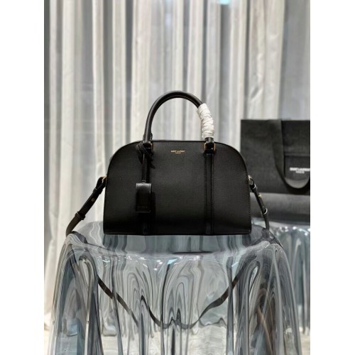 BOLSO MEDIANO YSL CASSANDRA DE PIEL GRABADA GRAIN DE POUDRE Y305454 negro