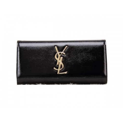 YSL Classic Monogramme Clutch Bag Charol Y8909 Negro