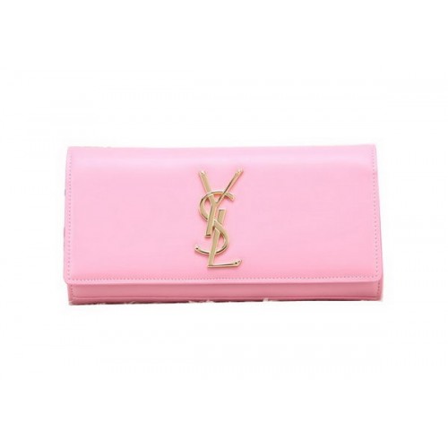 YSL Classic Monogramme Clutch Bag Cuero Liso Y8909 Rosa