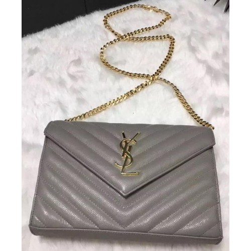 YSL Classic Monogramme Clutch Patrón Cannage YSL0223 Gris