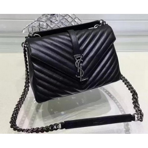 YSL Classic Monogramme Flap Bag Piel de becerro Y22369 Negro