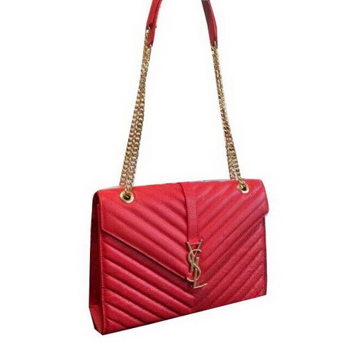 YSL Classic Monogramme Flap Bag Cannage Pattern 311224 Rojo
