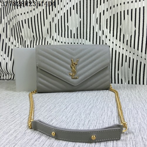 YSL Classic Monogramme Flap Bag Cannage Pattern Y377828L Gris
