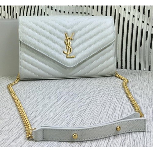 YSL Classic Monogramme Flap Bag Cannage Pattern Y377828L OffWhite