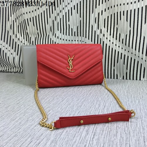YSL Classic Monogramme Flap Bag Cannage Pattern Y377828L Rojo