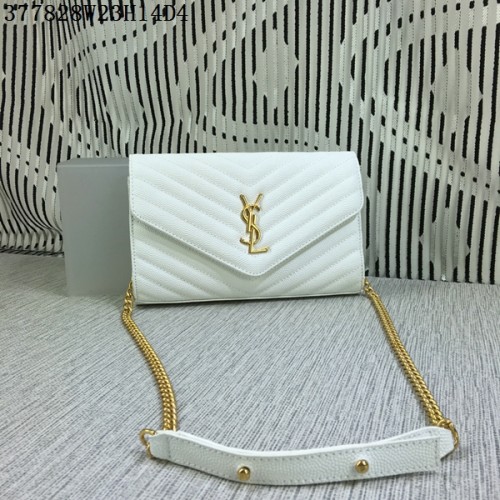 YSL Classic Monogramme Flap Bag Cannage Pattern Y377828L Blanco