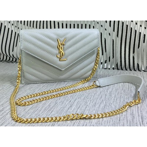 YSL Classic Monogramme Flap Bag Cannage Pattern Y377828S OffWhite