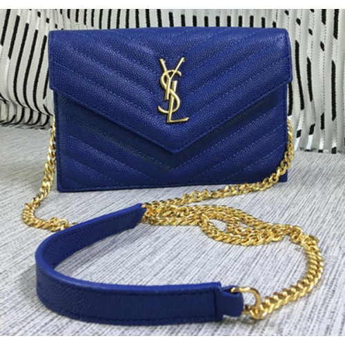 YSL Classic Monogramme Flap Bag Cannage Pattern Y377828S Royal