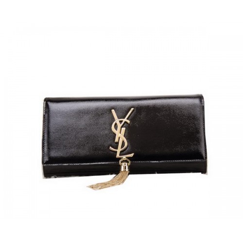 YSL Classic Monogramme Tassel Charol Clutch Bag Y8908 Negro