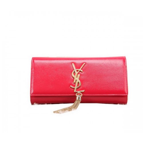 YSL Classic Monogramme Tassel Charol Clutch Bag Y8908 Rojo