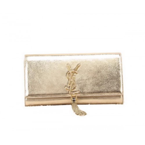 YSL Classic Monogramme Tassel Smooth Leather Clutch Bag Y8908 Oro