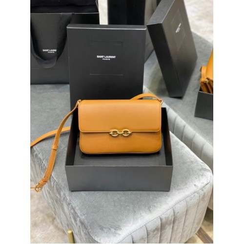 CARTERA YSL LE MAILLON DE PIEL LISA 6497952 Albaricoque