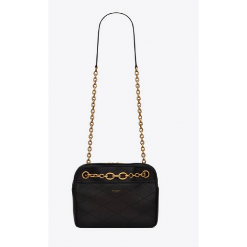 BOLSO PEQUEÑO CON CADENA YSL LE MAILLON DE PIEL DE CORDERO ACOLCHADA 6693081 negro