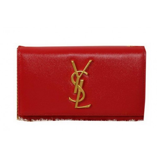 YSL Monogram Cross-body Shoulder Bag Cannage Pattern Y311218 Rojo
