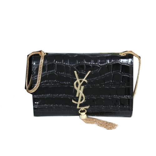 YSL Monogramme Cross-body Bandolera Croco Leather Y311218 Negro