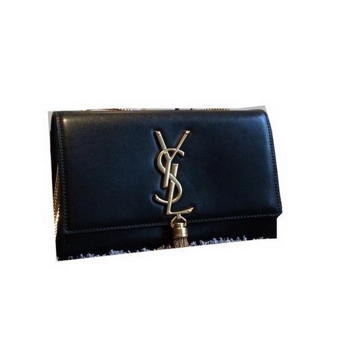 YSL Monogramme Bandolera Bandolera Cuero Liso Y311218 Negro