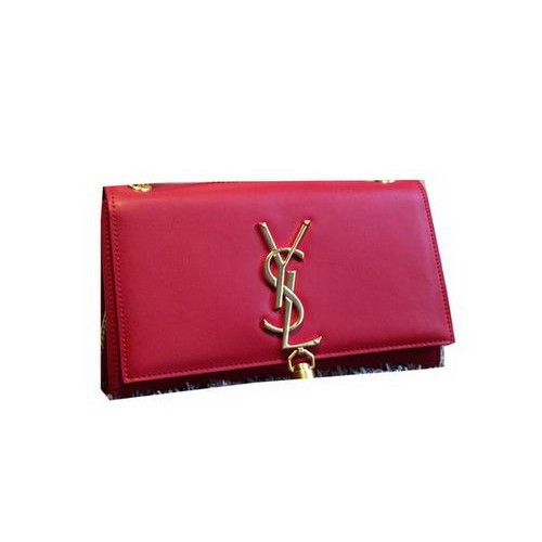 YSL Monogramme Bandolera Bandolera Cuero Liso Y311218 Rojo