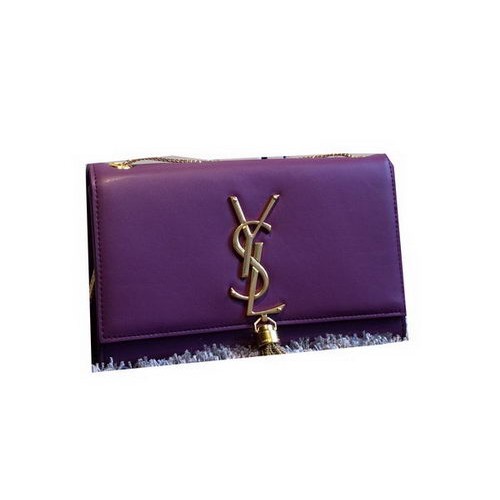 YSL Monogramme Bandolera Bandolera Cuero Liso Y311218 Violeta