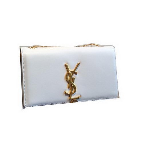 YSL Monogramme Bandolera Bandolera Cuero Liso Y311218 Blanco